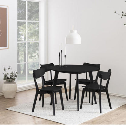 Kitchen Table Broadstairs | size: Length: 105cm, Width: 105cm, Height: 76cm, Diameter: 105cm | color: Black | image: 3 | variant: 1001545