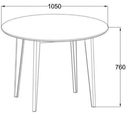 Kitchen Table Broadstairs | size: Length: 105cm, Width: 105cm, Height: 76cm, Diameter: 105cm | color: Black | image: 4 | variant: 1001545
