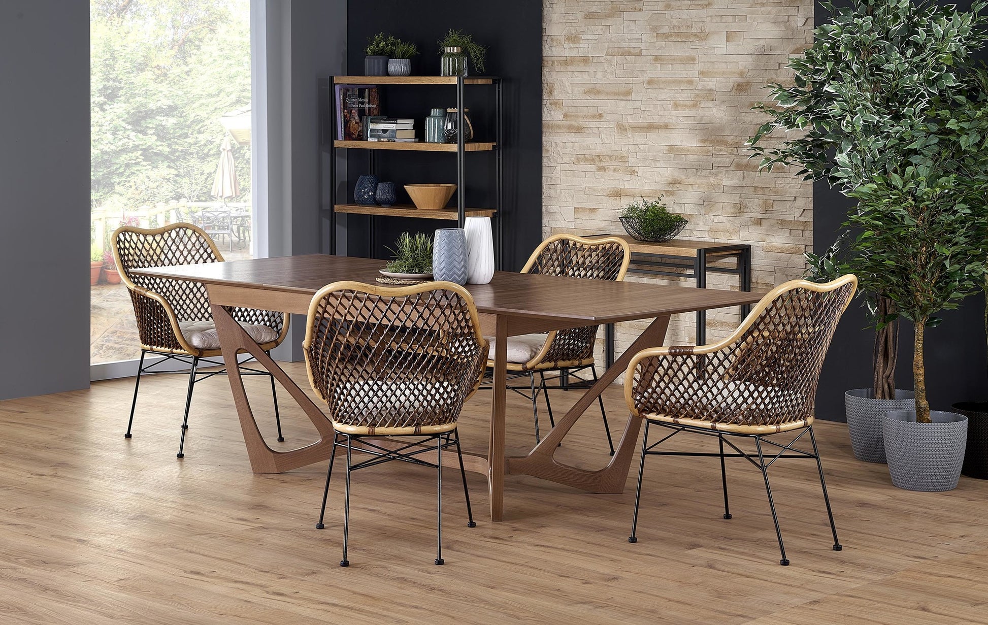 Kitchen Table Calgary | size: Length: 100cm, Width: 240cm, Height: 77cm | color: Walnut | image: 4 | variant: 1003187