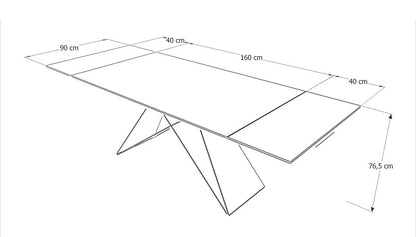 Kitchen Table Cannock | size: Length: 90cm, Width: 240cm, Height: 76cm | color: Black | image: 8 | variant: 1007679
