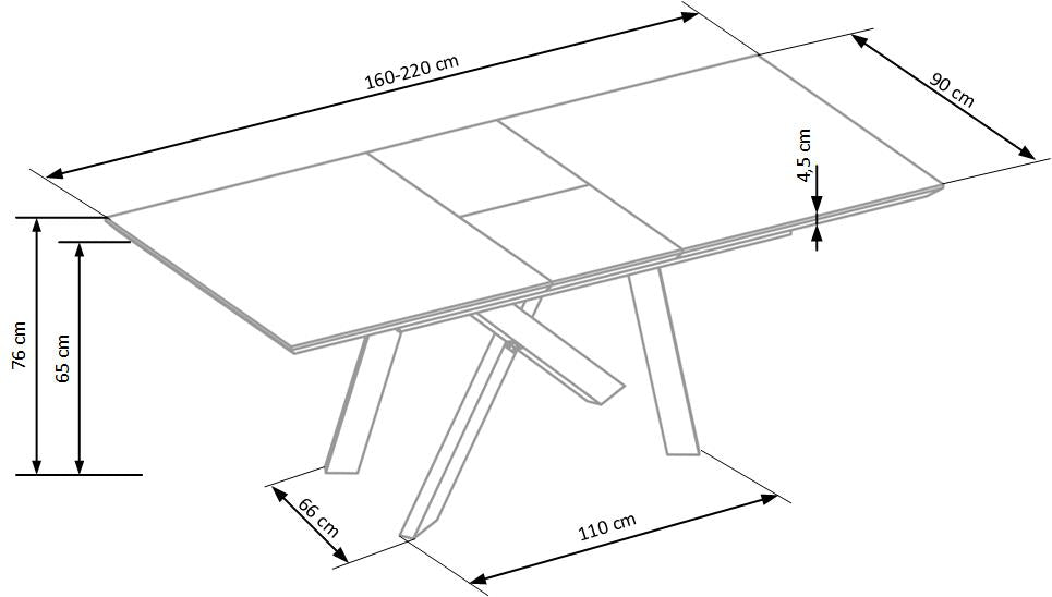 Kitchen Table Capital | size: Length: 90cm, Width: 200cm, Height: 76cm | color: Black/Oak | image: 9 | variant: 1011272