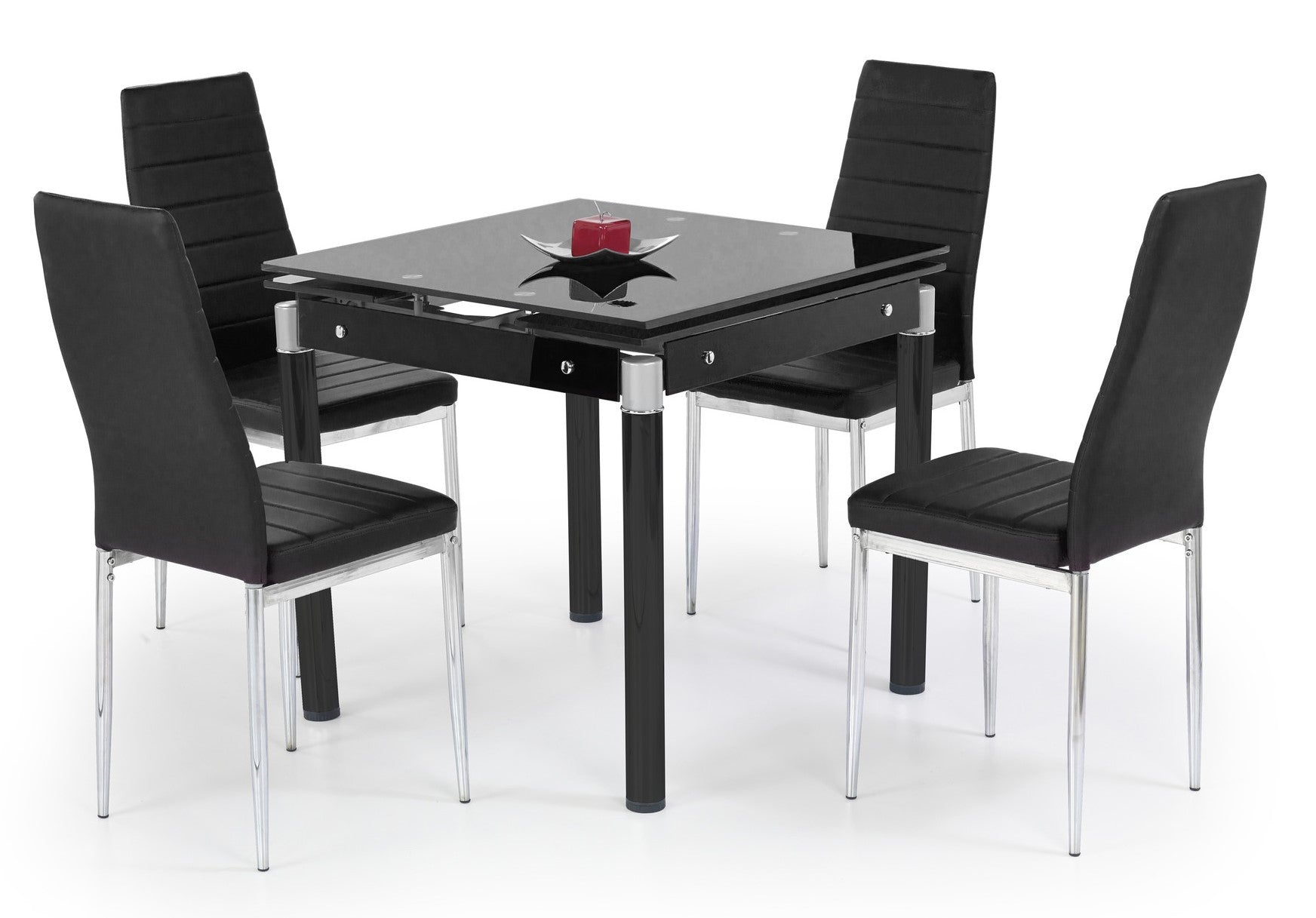Kitchen Table Charleston | size: Length: 80cm, Width: 130cm, Height: 76cm | color: Black | image: 0 | variant: 1003199