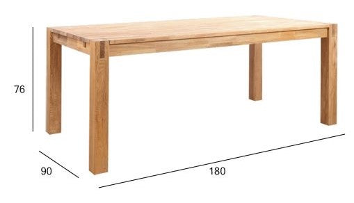 Kitchen Table Chicago New 3 | size: Length: 90cm, Width: 180cm, Height: 76cm | color: Oak | image: 4 | variant: 1011270