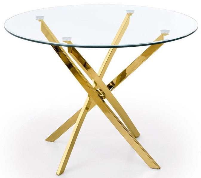 Kitchen Table Chicago | size: Length: 100cm, Width: 100cm, Height: 73cm, Diameter: 100cm | color: Clear/Oak | image: 1 | variant: 1003208