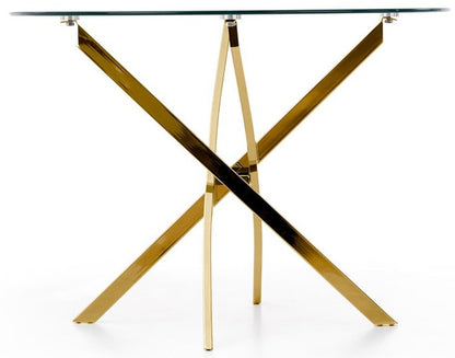 Kitchen Table Chicago | size: Length: 100cm, Width: 100cm, Height: 73cm, Diameter: 100cm | color: Clear/Oak | image: 2 | variant: 1003208