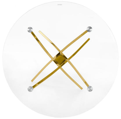 Kitchen Table Chicago | size: Length: 100cm, Width: 100cm, Height: 73cm, Diameter: 100cm | color: Clear/Oak | image: 3 | variant: 1003208