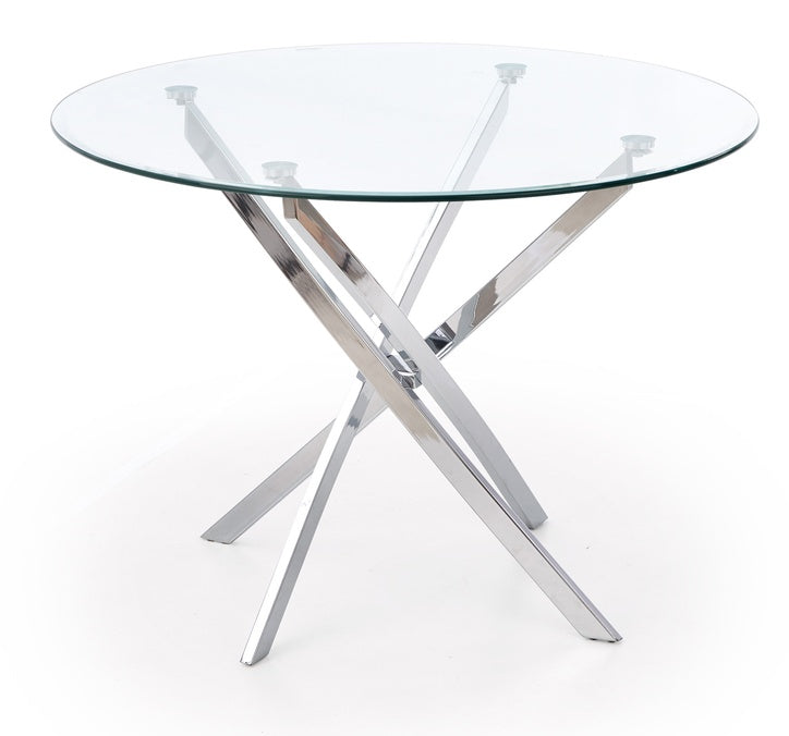 Kitchen Table Chicago | size: Length: 100cm, Width: 100cm, Height: 73cm, Diameter: 100cm | color: Transparent/Grey | image: 0 | variant: 1003209