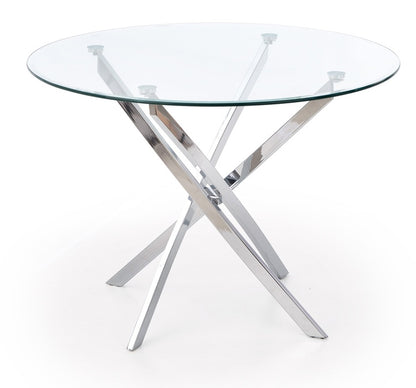 Kitchen Table Chicago | size: Length: 100cm, Width: 100cm, Height: 73cm, Diameter: 100cm | color: Transparent/Grey | image: 0 | variant: 1003209