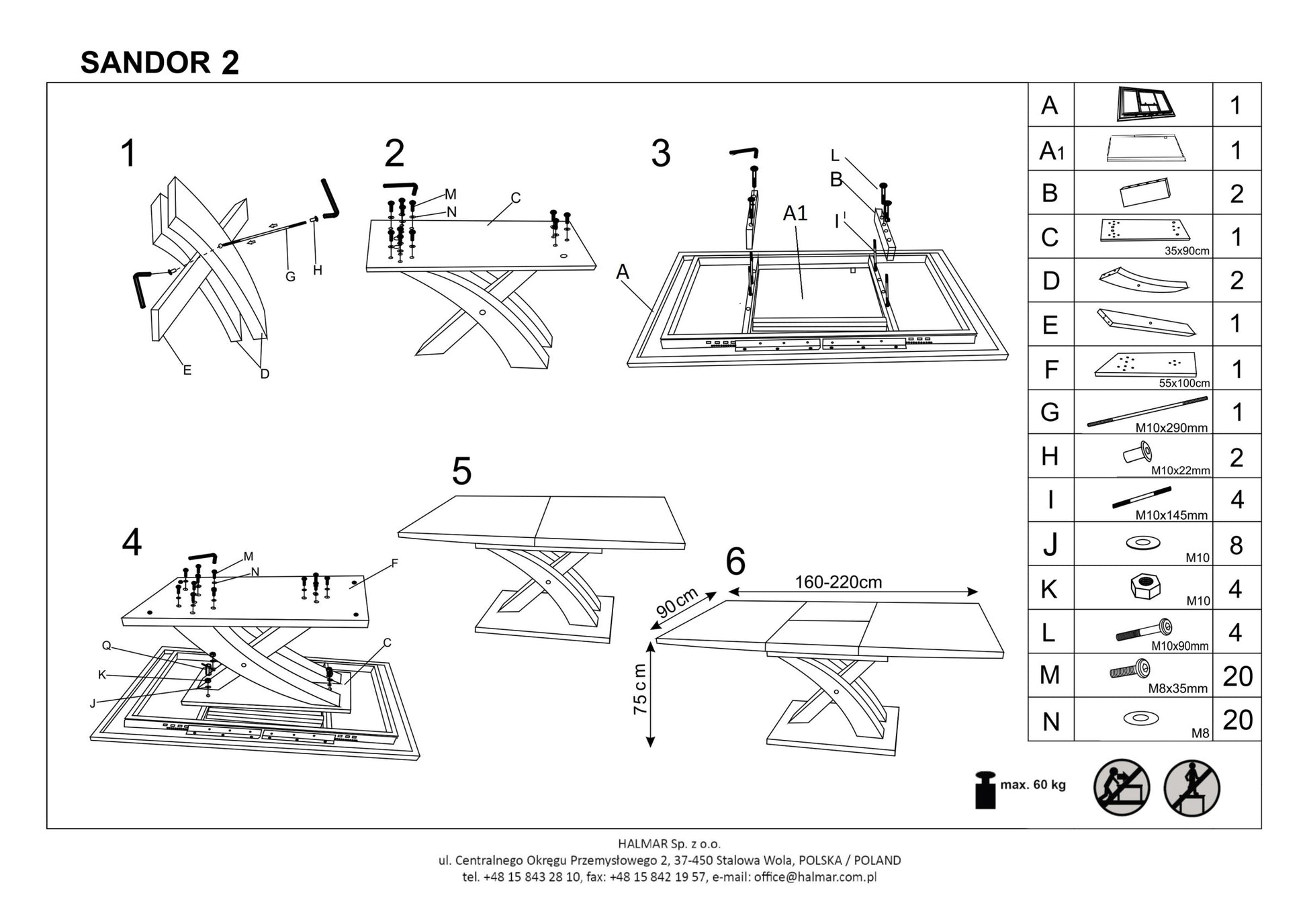 Kitchen Table Chongqing | size: Length: 90cm, Width: 220cm, Height: 78cm | color: White | image: 5 | variant: 1003212