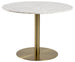 Kitchen Table Corby | size: Length: 105cm, Width: 105cm, Height: 75cm, Diameter: 105cm | color: White/Gold | image: 0 | variant: 1006508