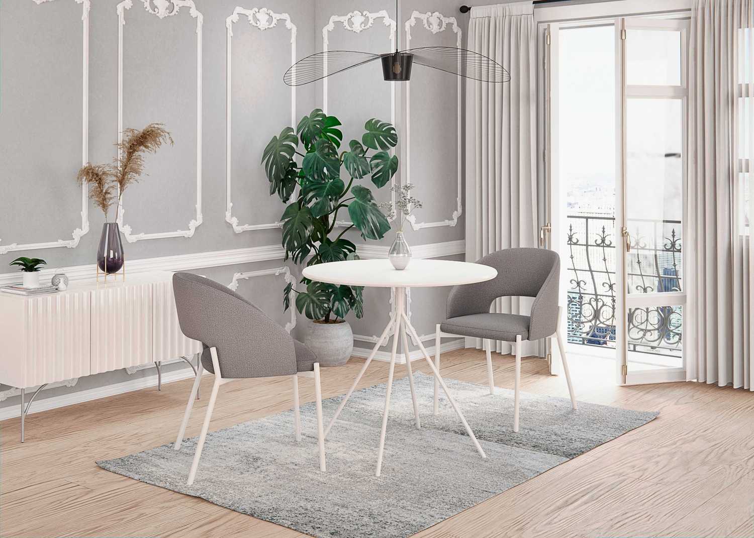 Kitchen Table Cordoba | size: Length: 80cm, Width: 80cm, Height: 75cm, Diameter: 80cm | color: White | image: 4 | variant: 1003221
