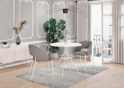 Kitchen Table Cordoba | size: Length: 80cm, Width: 80cm, Height: 75cm, Diameter: 80cm | color: White | image: 4 | variant: 1003221