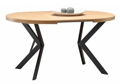 Kitchen Table Dallas | size: Length: 100cm, Width: 250cm, Height: 75cm, Diameter: 100cm | color: Black/Oak | image: 1 | variant: 1003232
