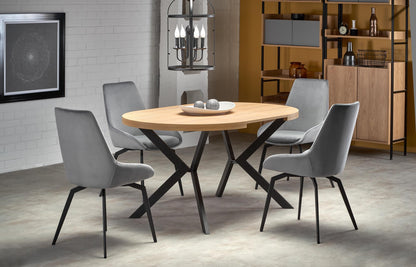 Kitchen Table Dallas | size: Length: 100cm, Width: 250cm, Height: 75cm, Diameter: 100cm | color: Black/Oak | image: 3 | variant: 1003232