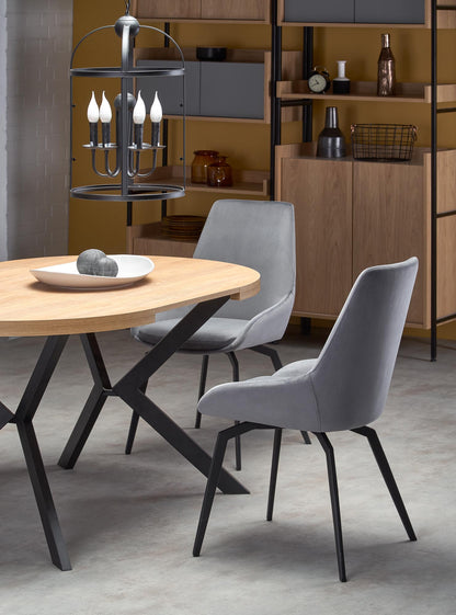 Kitchen Table Dallas | size: Length: 100cm, Width: 250cm, Height: 75cm, Diameter: 100cm | color: Black/Oak | image: 4 | variant: 1003232