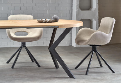 Kitchen Table Dallas | size: Length: 100cm, Width: 250cm, Height: 75cm, Diameter: 100cm | color: Black/Oak | image: 8 | variant: 1003232
