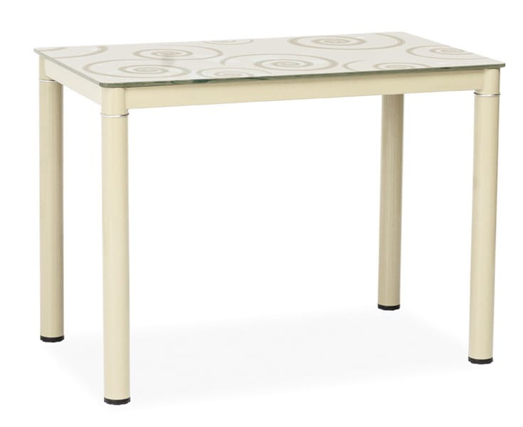Kitchen Table Damar | size: Length: 60cm, Width: 100cm, Height: 75cm | color: Cream | image: 1 | variant: 1006563