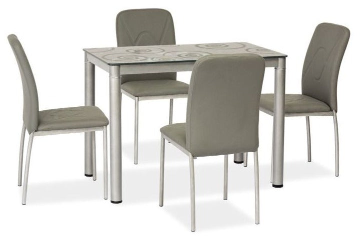 Kitchen Table Damar | size: Length: 60cm, Width: 100cm, Height: 75cm | color: Gray | image: 2 | variant: 1006562