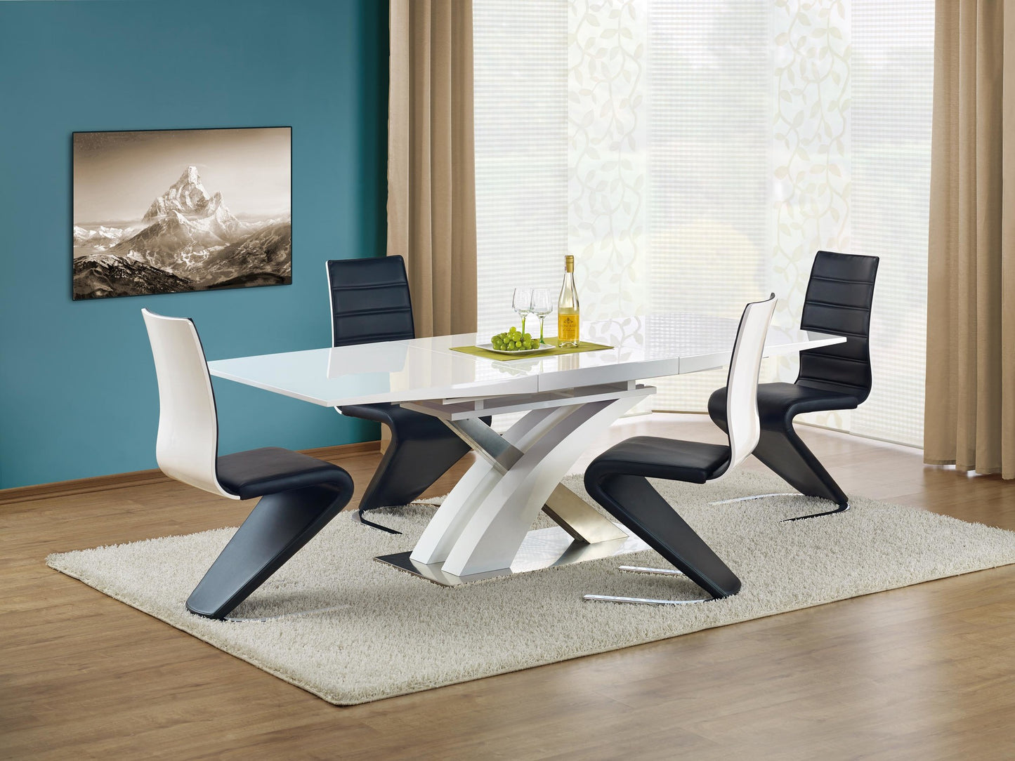 Kitchen Table Delhi | size: Length: 90cm, Width: 220cm, Height: 77cm | color: White | image: 2 | variant: 1003237