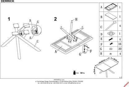 Kitchen Table Derrick | size: Length: 90cm, Width: 200cm, Height: 75cm | color: Oak | image: 8 | variant: 1011290