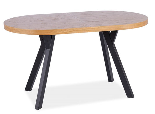 Kitchen Table Domingo II | size: Length: 80cm, Width: 272cm, Height: 76cm | color: Black/Oak | image: 1 | variant: 1012358