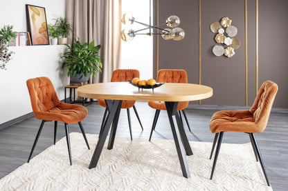 Kitchen Table Domingo II | size: Length: 80cm, Width: 272cm, Height: 76cm | color: Black/Oak | image: 5 | variant: 1012358