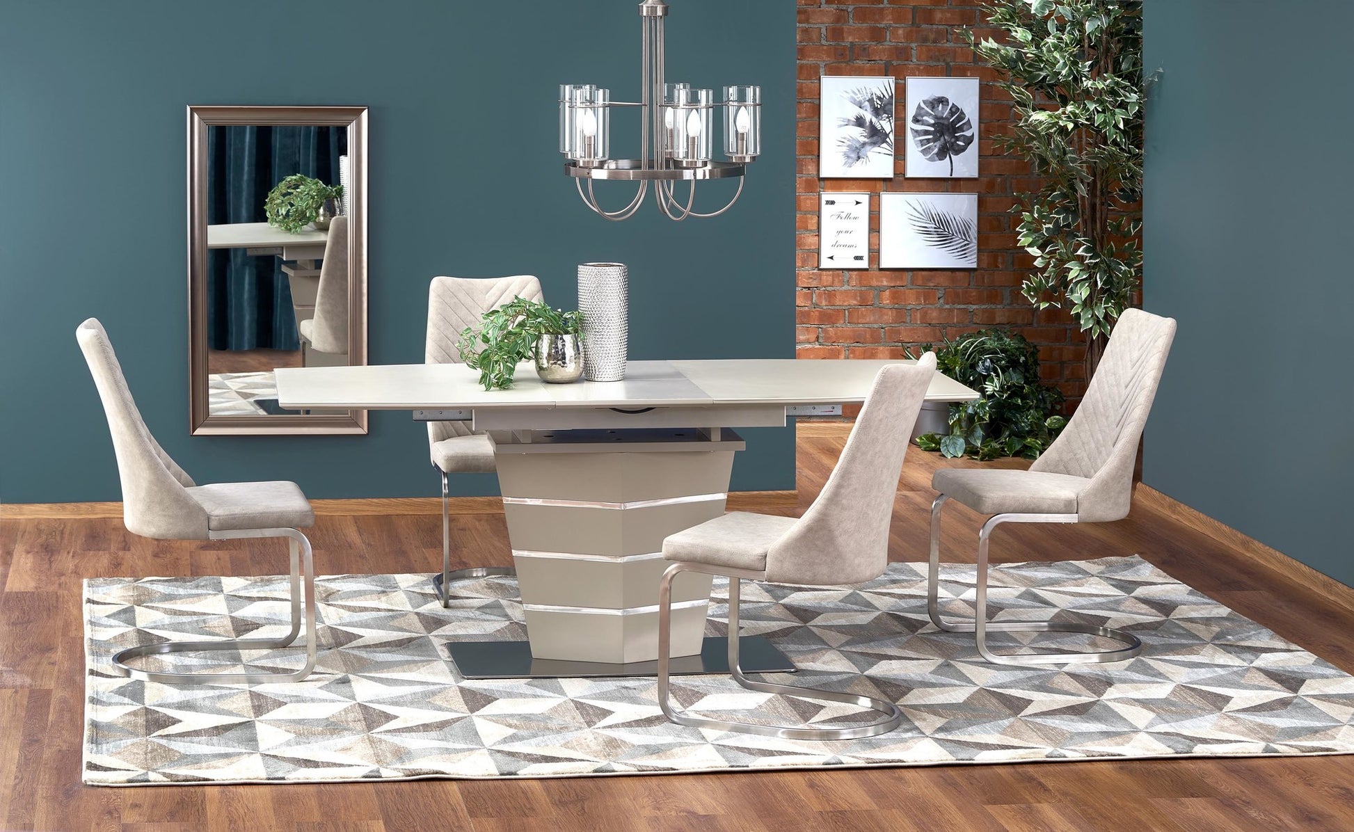 Kitchen Table East Ahmedabad | size: Length: 80cm, Width: 180cm, Height: 76cm | color: champagne | image: 5 | variant: 1006874