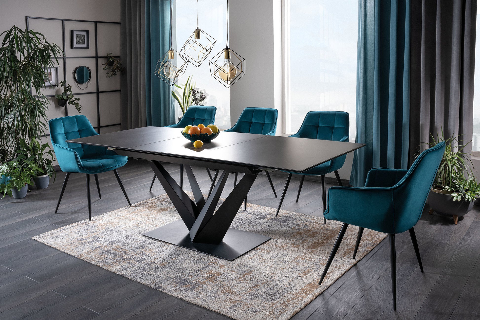 Kitchen Table East Ahmedabad | size: Length: 90cm, Width: 220cm, Height: 76cm | color: Black/Grey | image: 7 | variant: 1007904