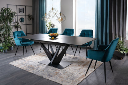 Kitchen Table East Ahmedabad | size: Length: 90cm, Width: 220cm, Height: 76cm | color: Black/Grey | image: 7 | variant: 1007904