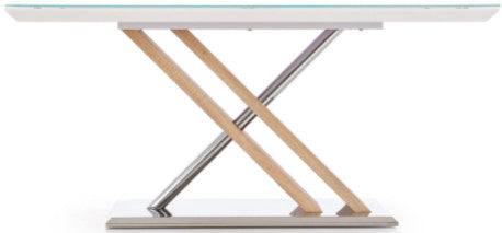 Kitchen Table East Bandung | size: Length: 90cm, Width: 160cm, Height: 76cm | color: White/Oak | image: 3 | variant: 1006839