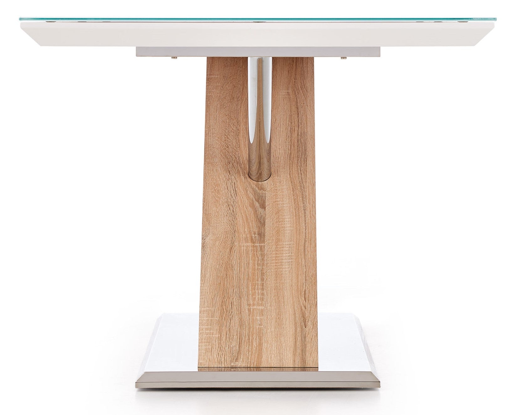 Kitchen Table East Bandung | size: Length: 90cm, Width: 160cm, Height: 76cm | color: White/Oak | image: 4 | variant: 1006839