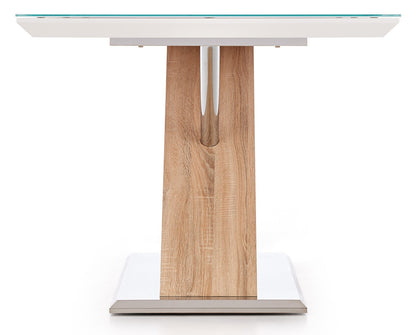 Kitchen Table East Bandung | size: Length: 90cm, Width: 160cm, Height: 76cm | color: White/Oak | image: 4 | variant: 1006839