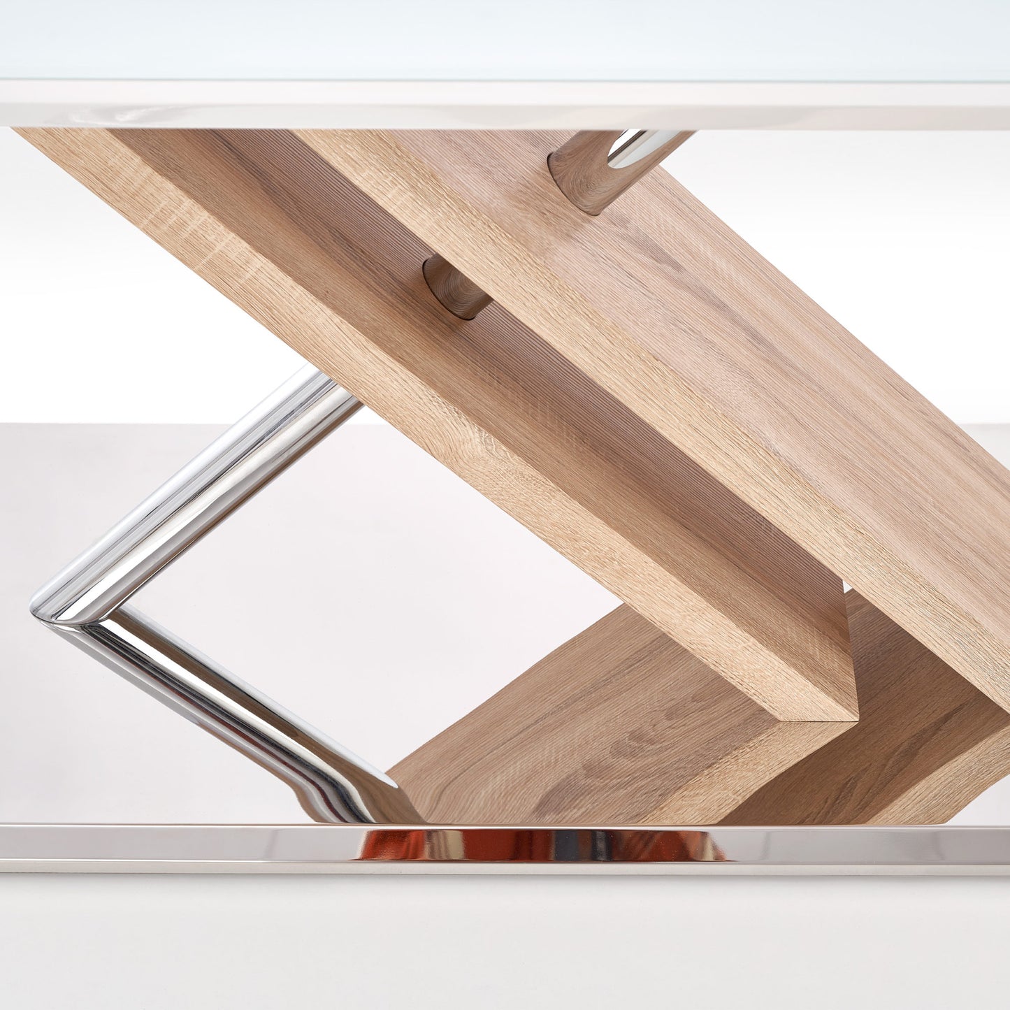 Kitchen Table East Bandung | size: Length: 90cm, Width: 160cm, Height: 76cm | color: White/Oak | image: 7 | variant: 1006839