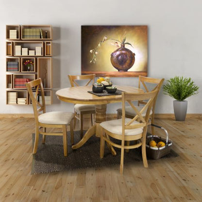 Kitchen Table East Biggleswade | size: Length: 90cm, Width: 120cm, Height: 74cm, Diameter: 90cm | color: Oak | image: 6 | variant: 1005487