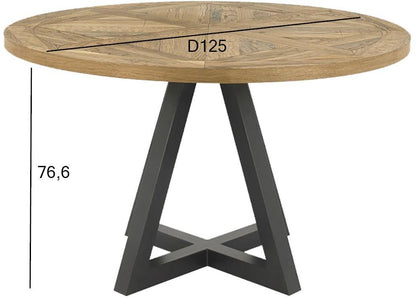 Kitchen Table East Dorking | size: Length: 125cm, Width: 125cm, Height: 76.6cm, Diameter: 125cm | color: Oak | image: 2 | variant: 1006004