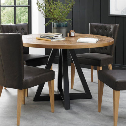 Kitchen Table East Dorking | size: Length: 125cm, Width: 125cm, Height: 76.6cm, Diameter: 125cm | color: Oak | image: 3 | variant: 1006004