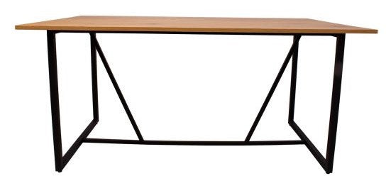 Kitchen Table East Falmouth | size: Length: 90cm, Width: 160cm, Height: 75cm | color: Black/Oak | image: 2 | variant: 1005385