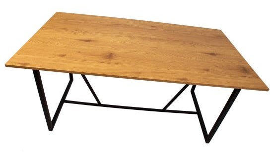 Kitchen Table East Falmouth | size: Length: 90cm, Width: 160cm, Height: 75cm | color: Black/Oak | image: 6 | variant: 1005385