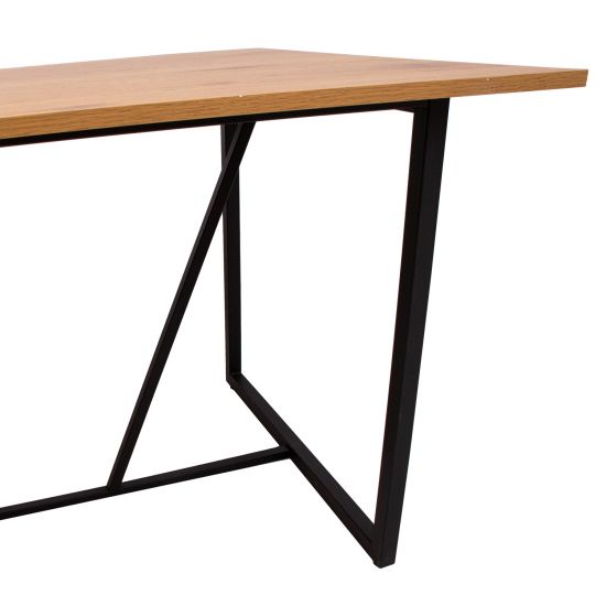Kitchen Table East Falmouth | size: Length: 90cm, Width: 160cm, Height: 75cm | color: Black/Oak | image: 7 | variant: 1005385