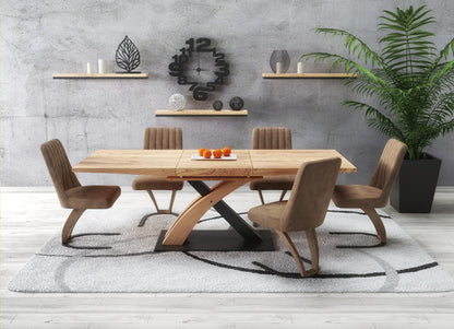 Kitchen Table East Hobart | size: Length: 90cm, Width: 220cm, Height: 75cm | color: Black/Oak | image: 2 | variant: 1006867