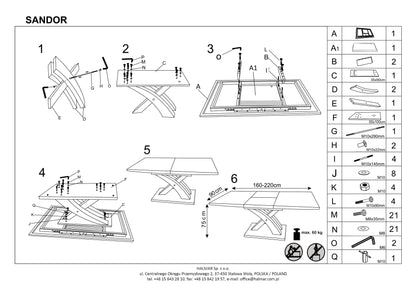 Kitchen Table East Hobart | size: Length: 90cm, Width: 220cm, Height: 75cm | color: Black/Oak | image: 3 | variant: 1006867