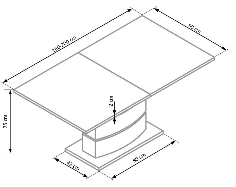 Kitchen Table East Jacksonville | size: Length: 90cm, Width: 200cm, Height: 75cm | color: White | image: 8 | variant: 1006864