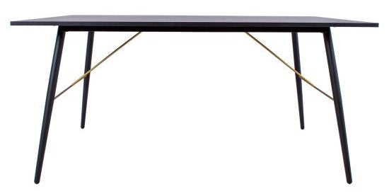 Kitchen Table East Lampeter | size: Length: 90cm, Width: 160cm, Height: 75cm | color: Black | image: 2 | variant: 1005488