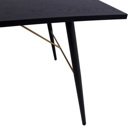Kitchen Table East Lampeter | size: Length: 90cm, Width: 160cm, Height: 75cm | color: Black | image: 3 | variant: 1005488