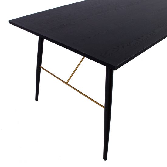 Kitchen Table East Lampeter | size: Length: 90cm, Width: 160cm, Height: 75cm | color: Black | image: 5 | variant: 1005488