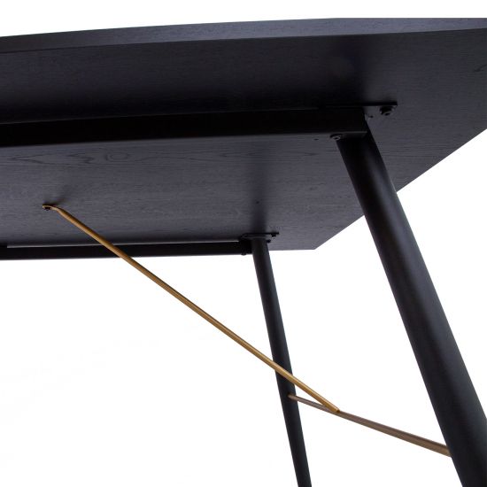 Kitchen Table East Lampeter | size: Length: 90cm, Width: 160cm, Height: 75cm | color: Black | image: 6 | variant: 1005488