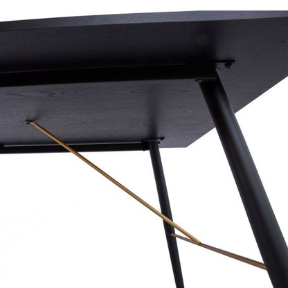 Kitchen Table East Lampeter | size: Length: 90cm, Width: 160cm, Height: 75cm | color: Black | image: 6 | variant: 1005488