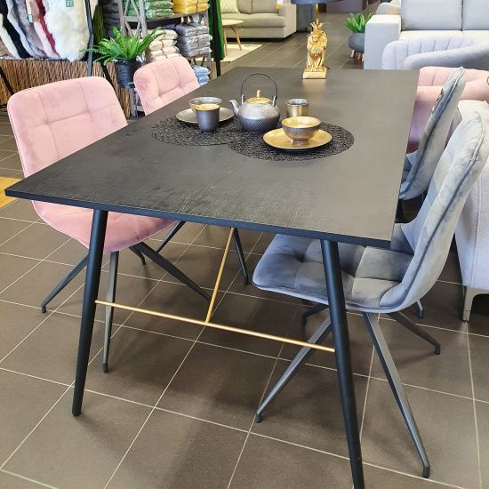 Kitchen Table East Lampeter | size: Length: 90cm, Width: 160cm, Height: 75cm | color: Black | image: 8 | variant: 1005488