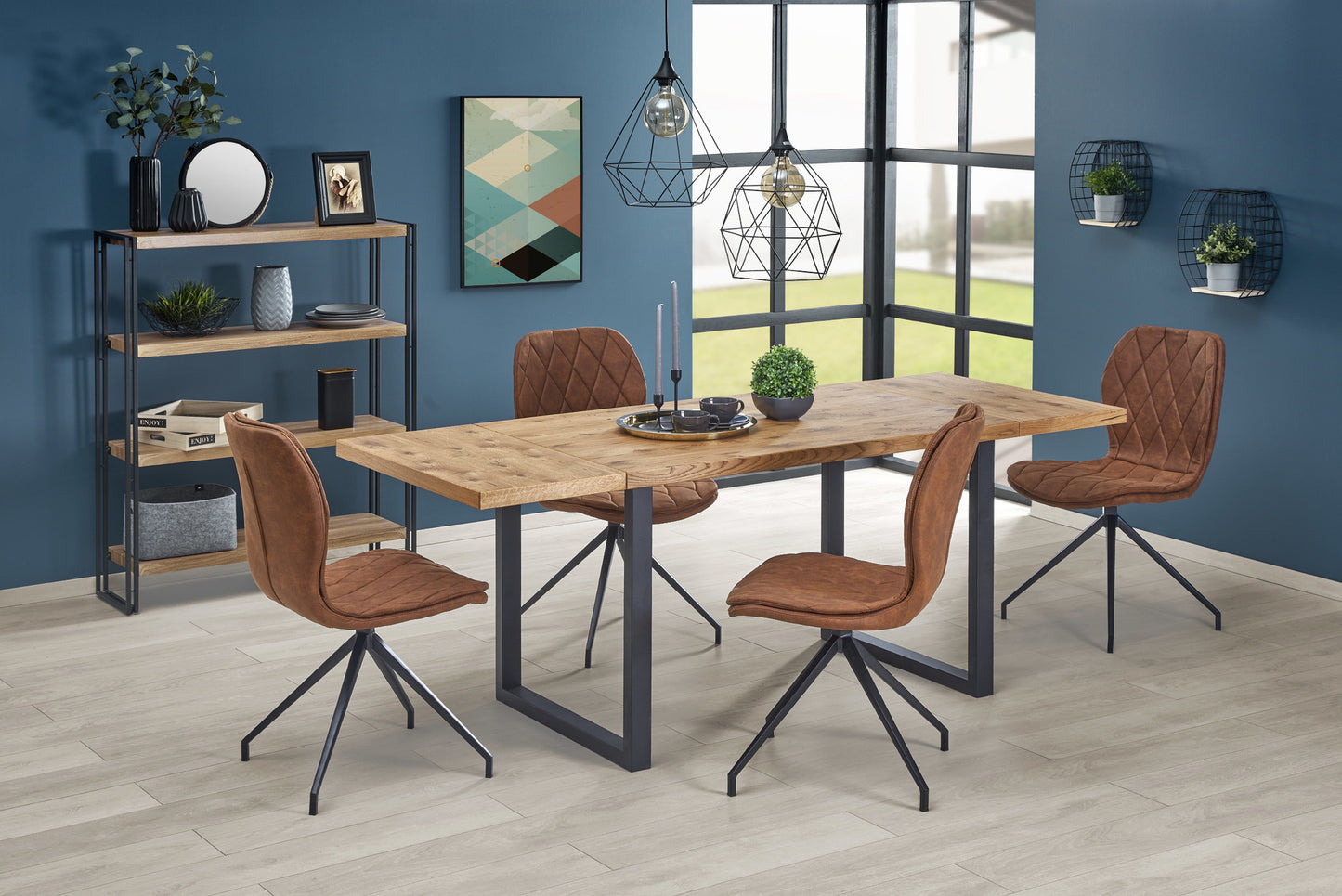 Kitchen Table East Leningrad | size: Length: 80cm, Width: 206cm, Height: 76cm | color: Black/Oak | image: 3 | variant: 1006843