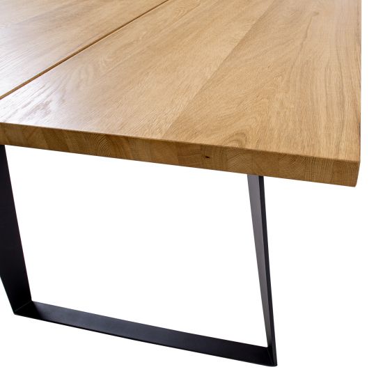 Kitchen Table East Lewes | size: Length: 100cm, Width: 220cm, Height: 75cm | color: Black/Oak | image: 3 | variant: 1005342